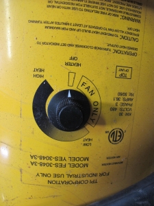 LOT TO INCLUDE: (1) MARLEY ENGINEERED PRODUCTS, PORTABLE HEATER/BLOWER, MODEL #W2000483CTL, (1) FOSTORIA HEAT WAVE 30 PORTABLE HEATER, 3 PHASE, 480 V, 60 HZ. LOADING & HANDLING FEE $15-4087